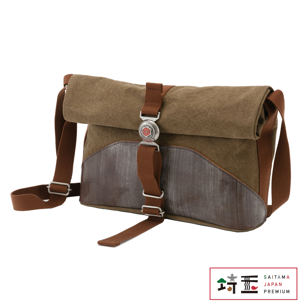 Shion Japan Bridle leather combination Shoulder bag