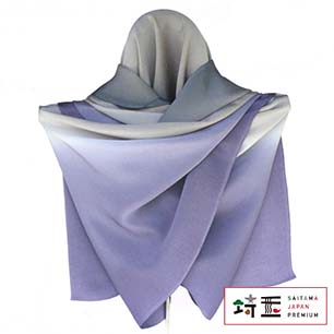 Tourokuya Silk Crepe Shawl Hijab Purple Fragrance ( 2 widths )